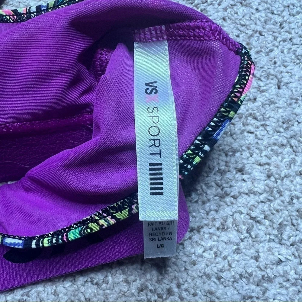 Victoria Sport Geometric Sports Bra VSX Victorias Secret Green Purple L - Picture 3 of 6